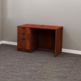 ND12257 - 48x24" Dark Cherry Laminate Desk with B/B/F + Pedestal