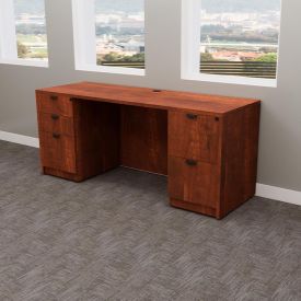 ND12256 - 72x24" Dark Cherry Laminate Desk with B/B/F + F/FPedestals