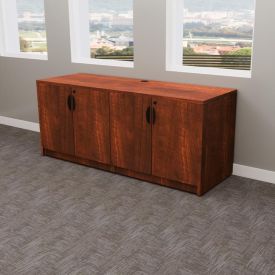 F6354 - Dark Cherry  Credenza with Storage Cabinets