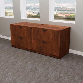 NF6356 - Dark Cherry  Credenza with Lateral Files